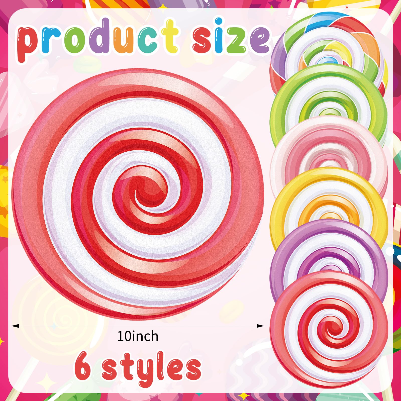 Bright color candyland paper placemats for parties 10 inch