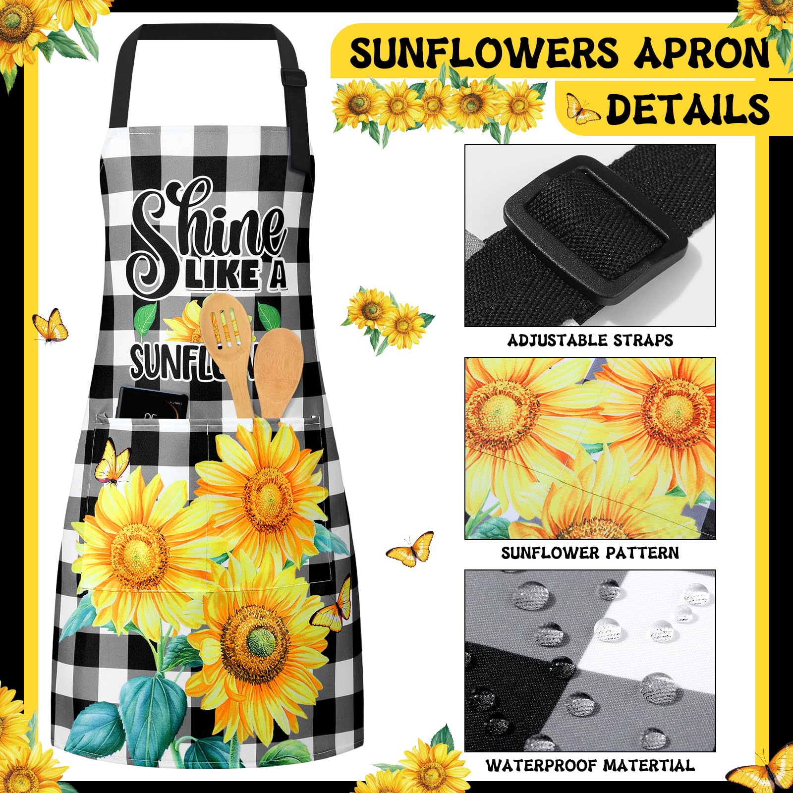 Hoolerry sunflower oven mitt 10.6x7.1 inches