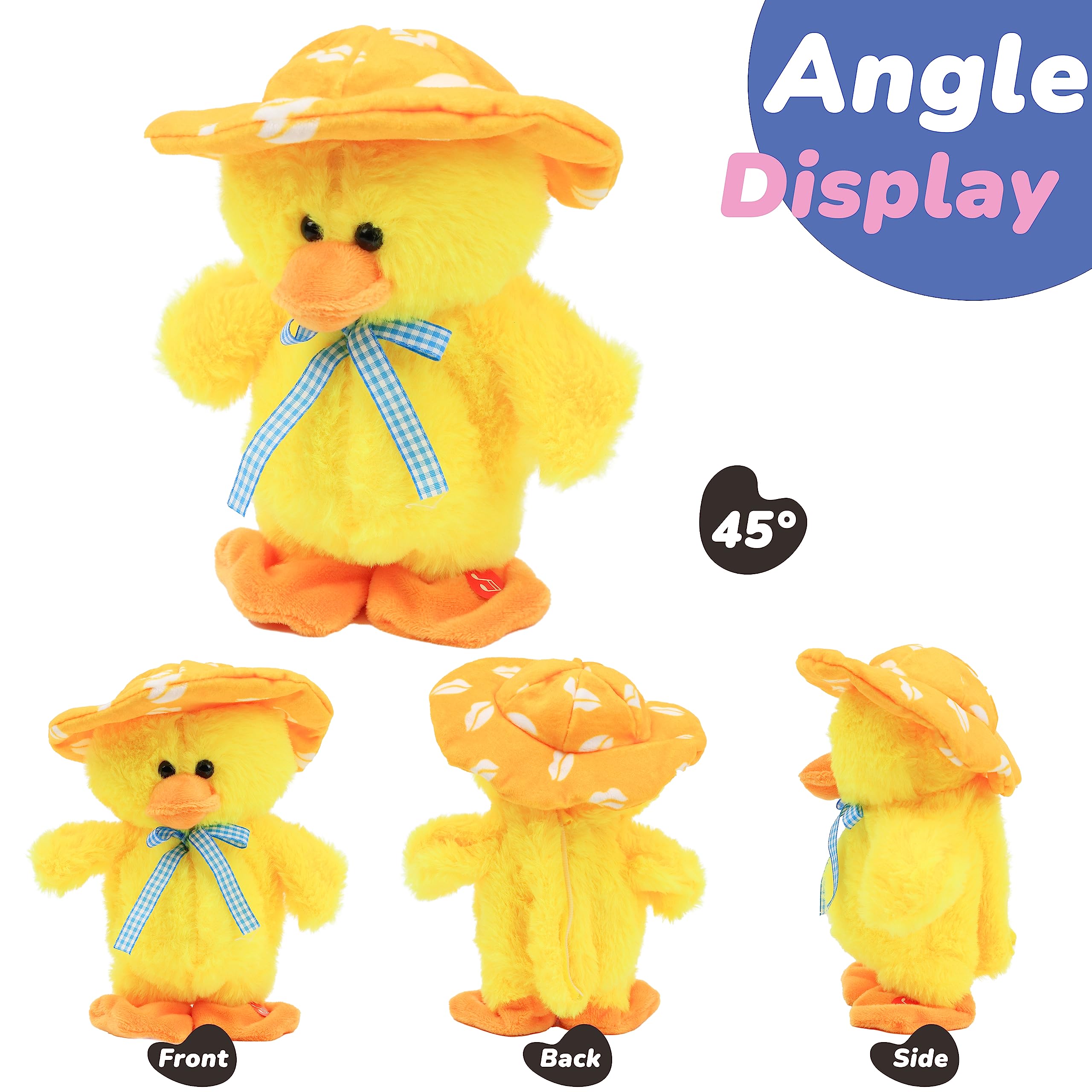 Interactive yellow duck that walks and sings