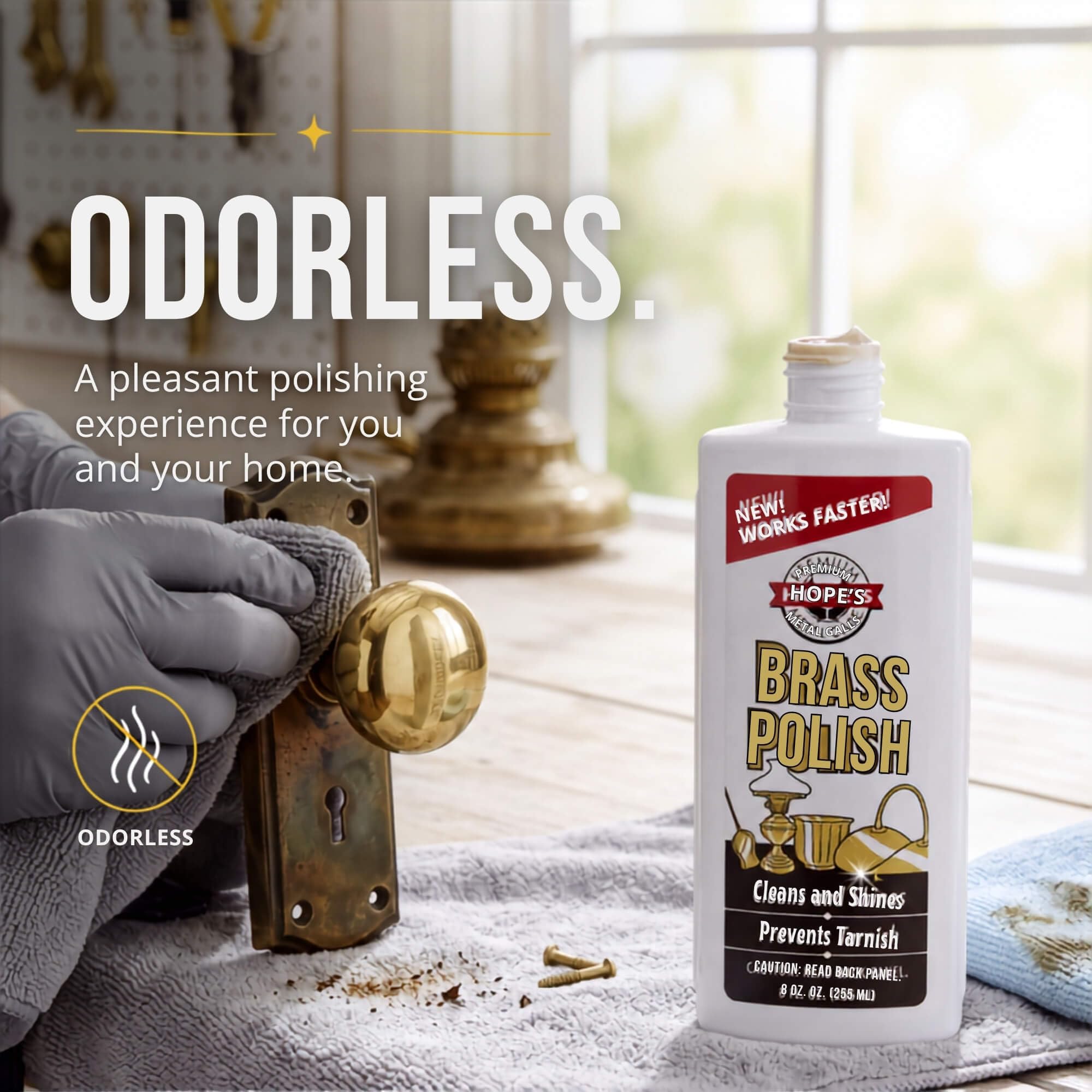 Tarnish remover for decorative fixtures and metal furniture