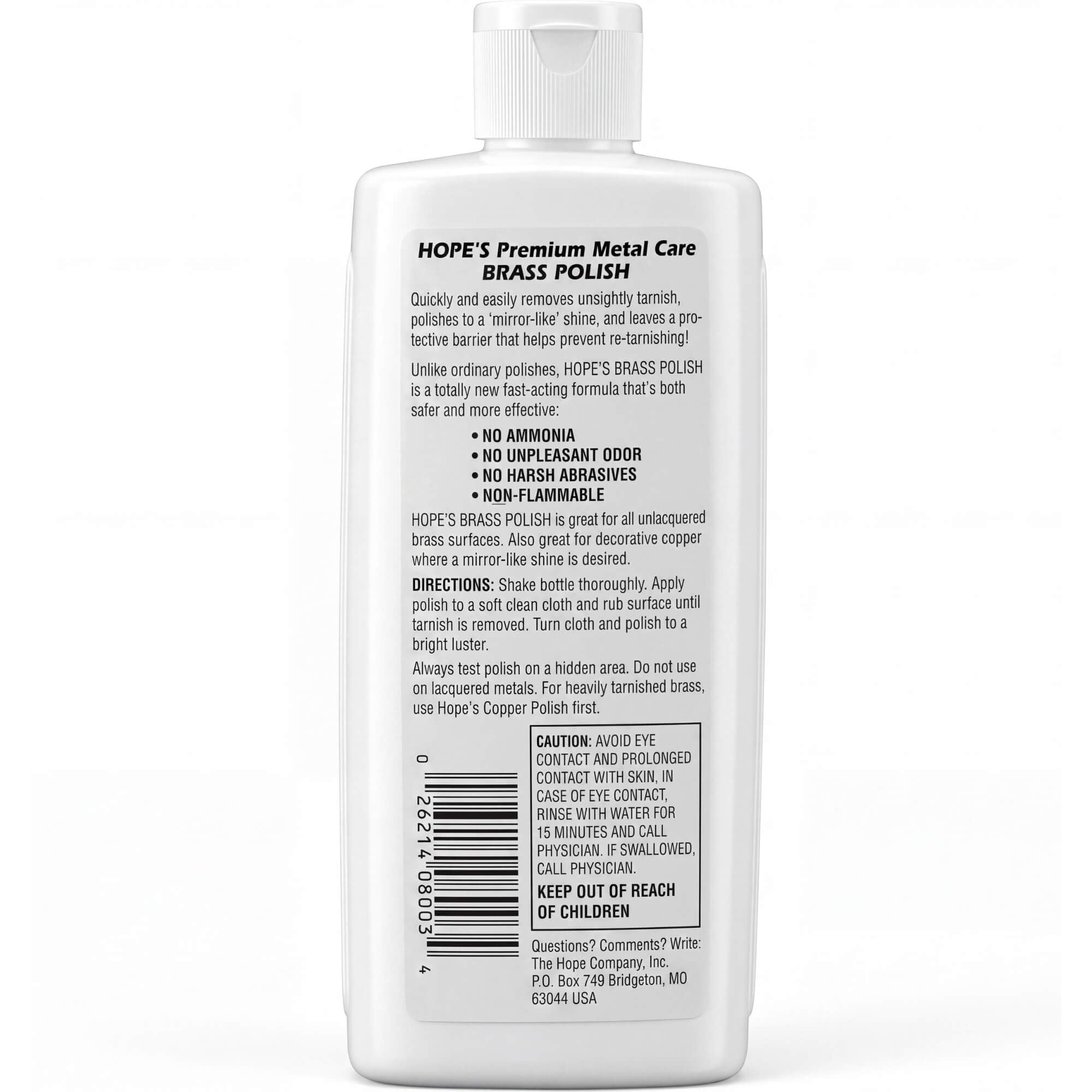 Polish and cleaner for brass copper and silver surfaces