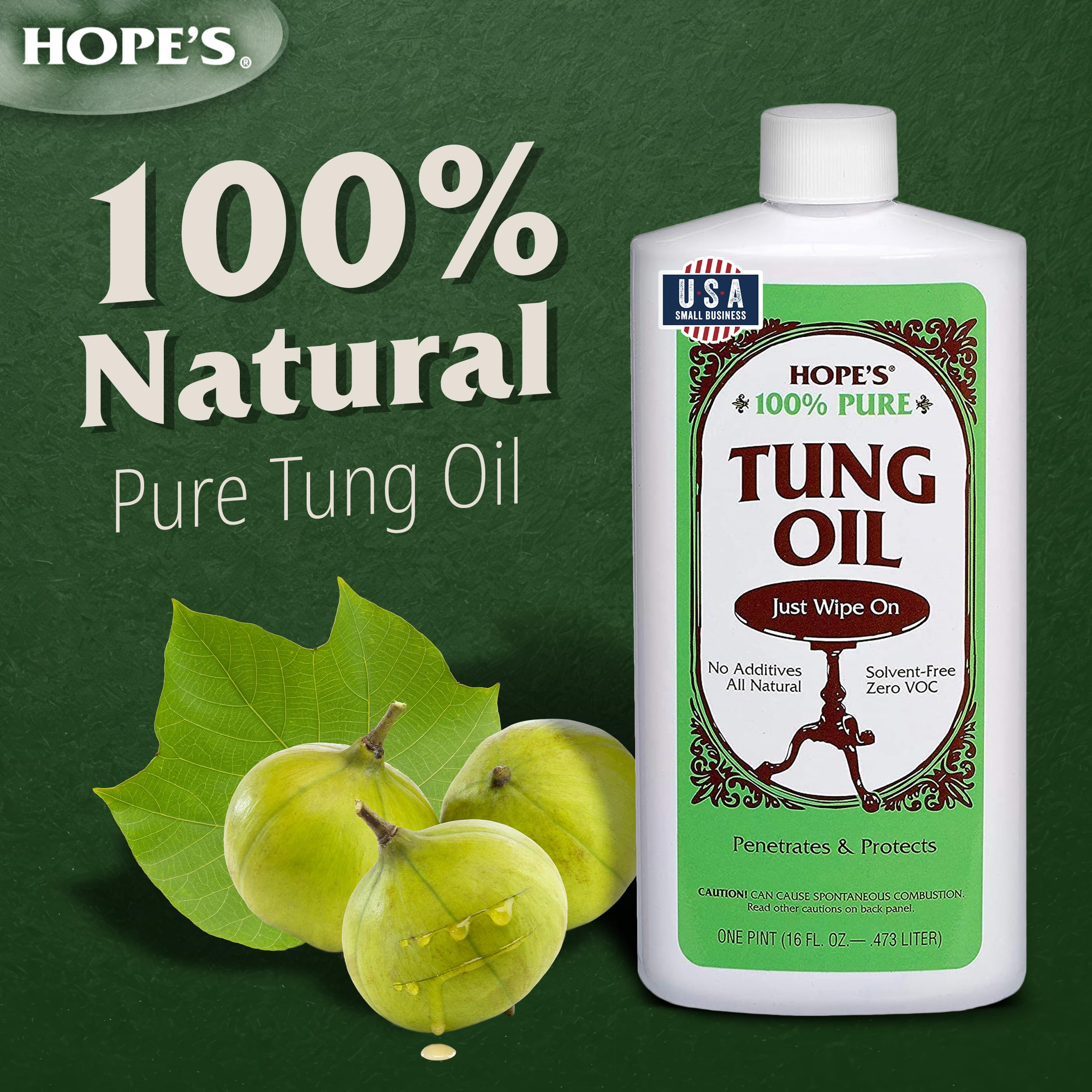 hopes tung oil 16oz for wood finish packaging