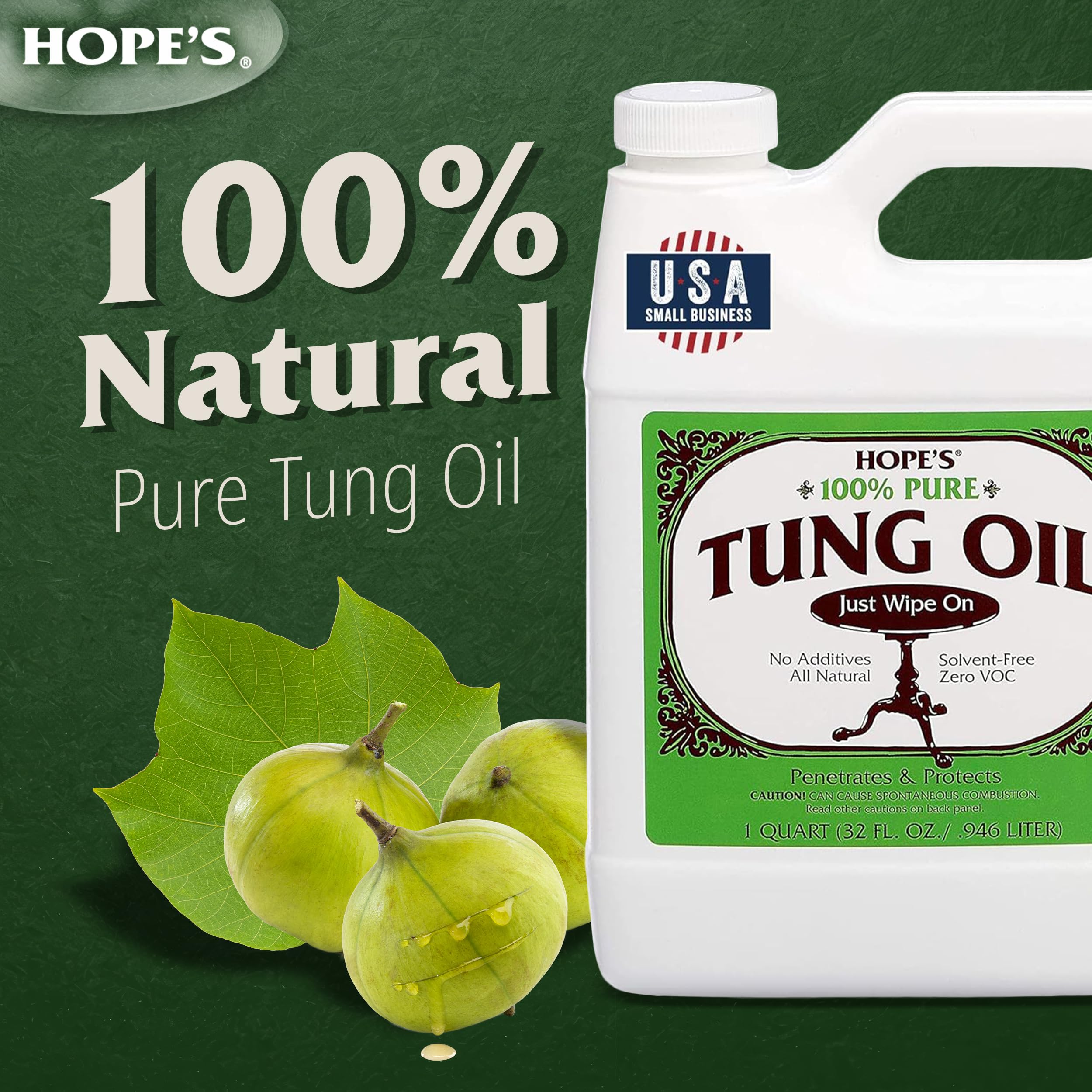 Hope's Tung Oil 32 oz container for wood care