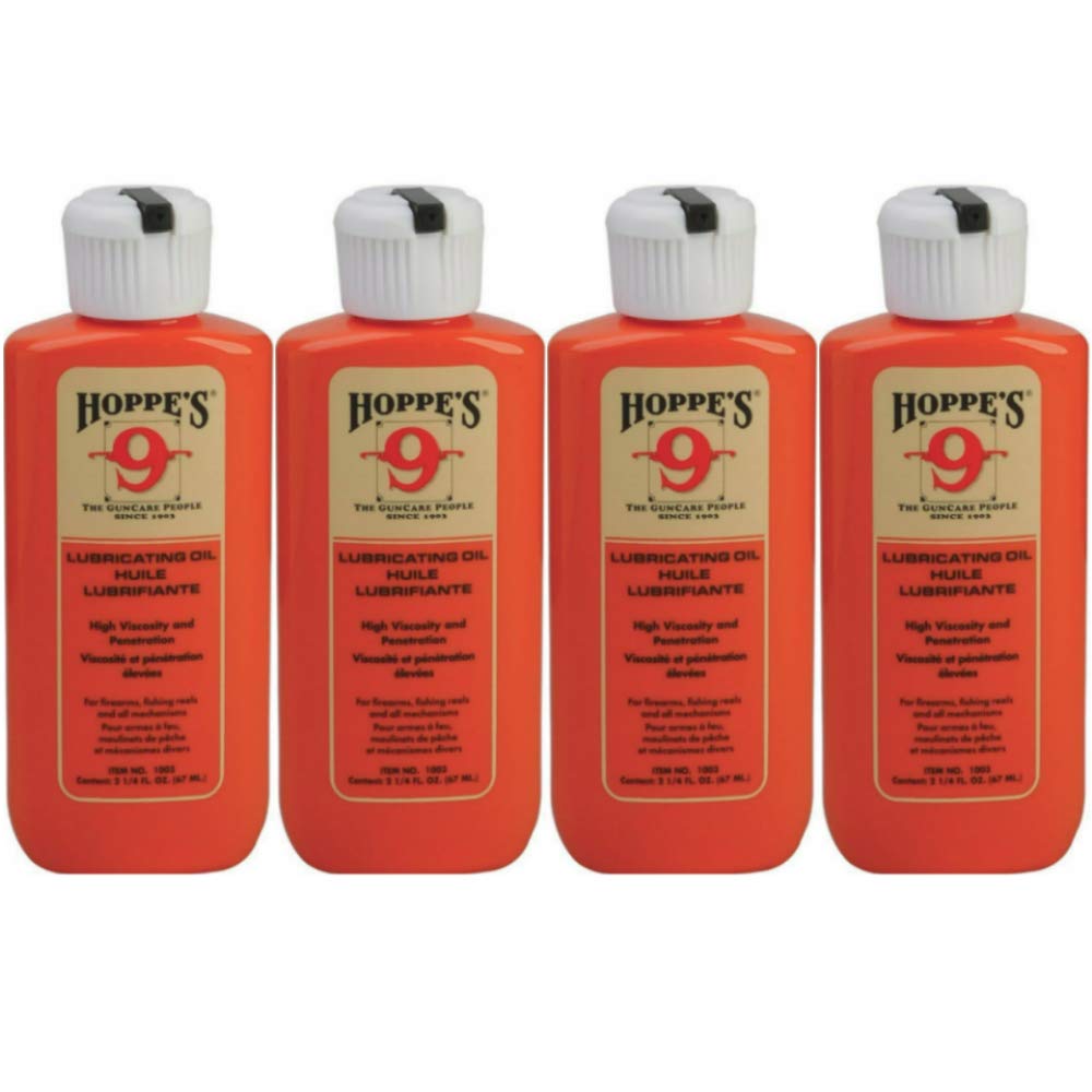 HOPPE’S No. 9 Lubricating Oil 4-pack 2.25 oz bottles for firearms