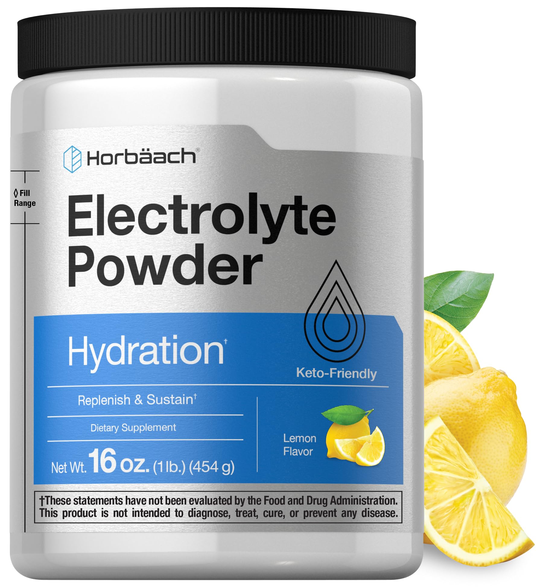 Horbäach Electrolytes Powder bottle label