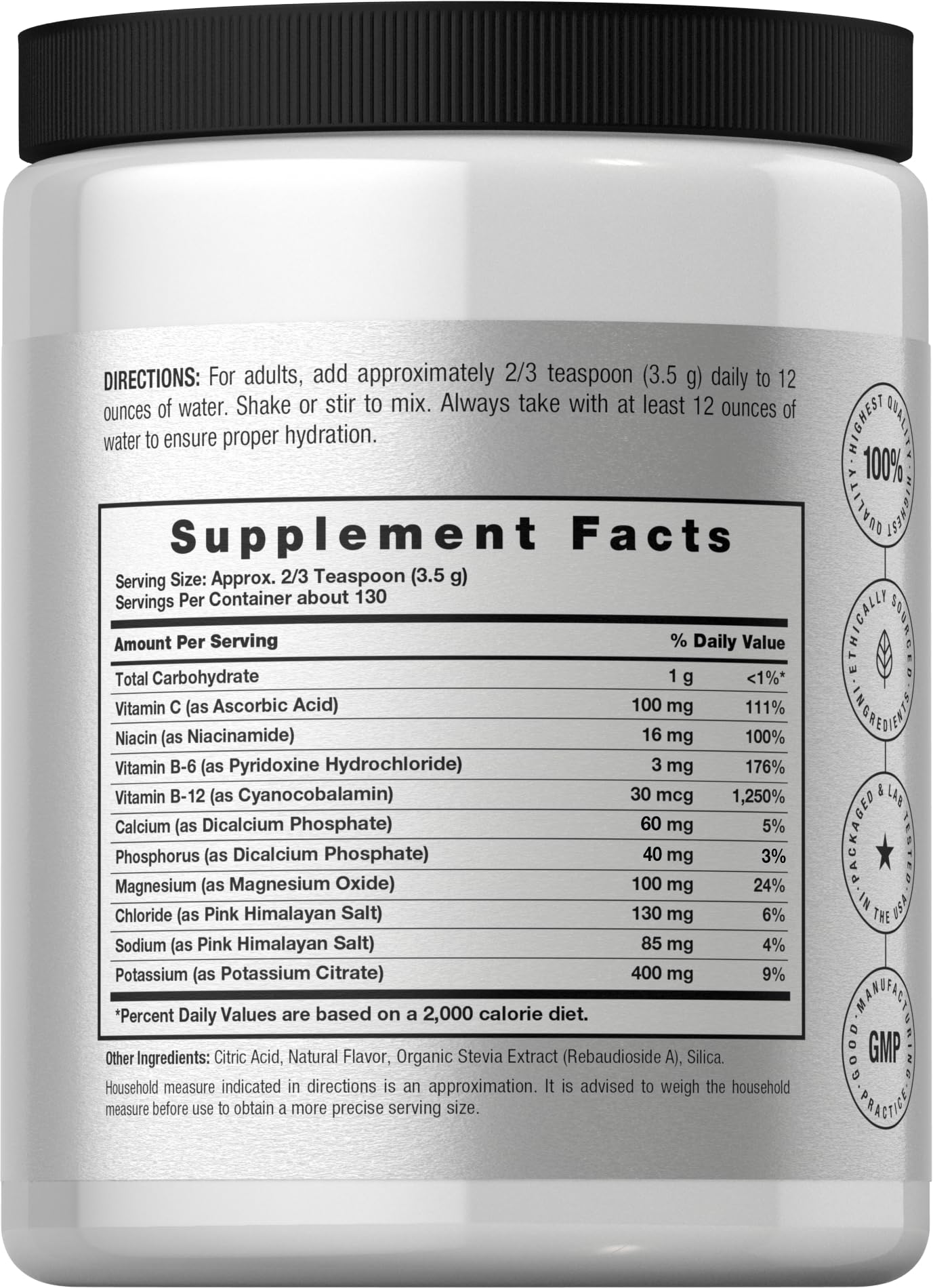 Horbäach Electrolytes Powder 16 oz container