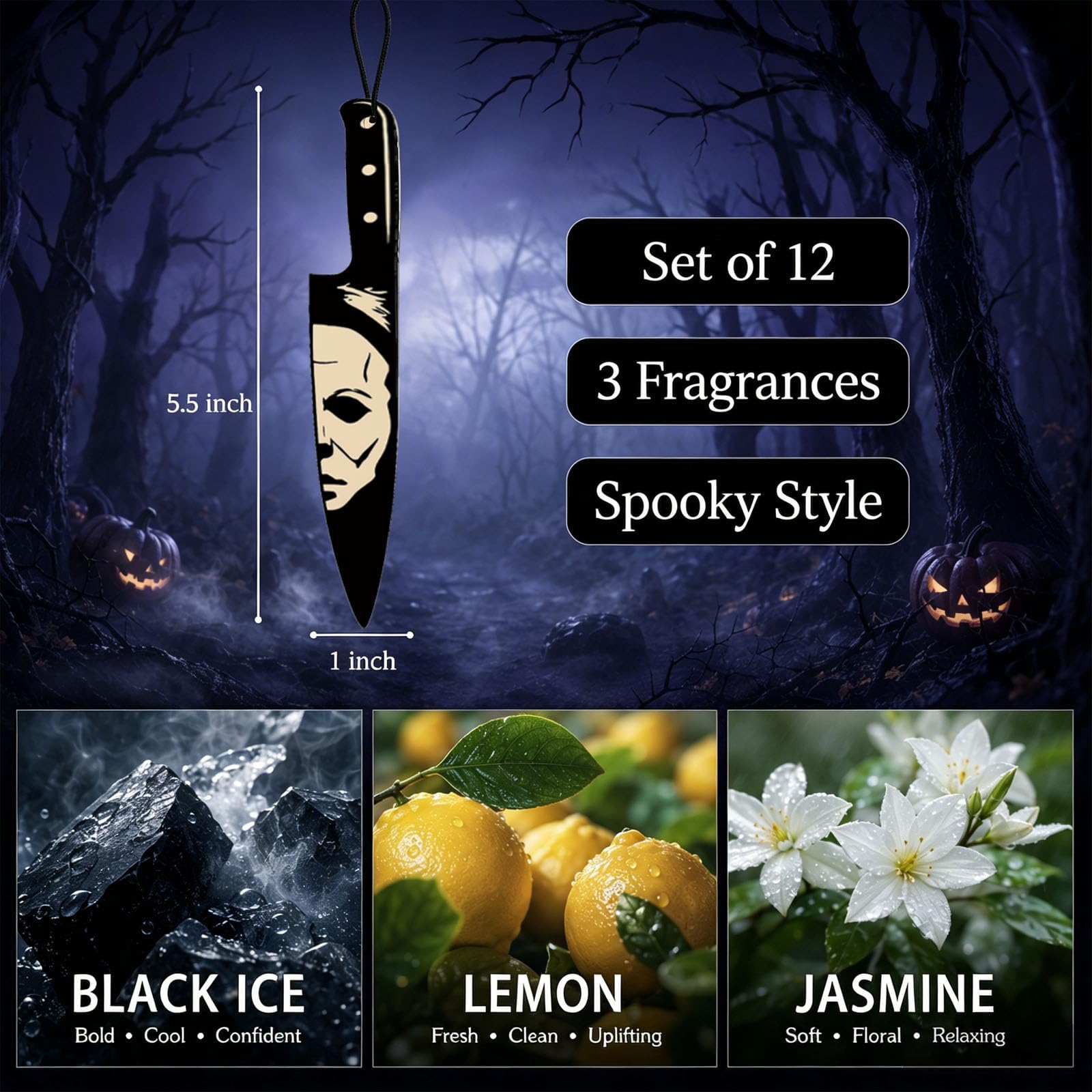knife design air freshener from 12-pack horror set