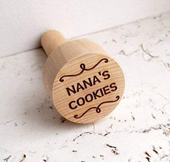 Wooden rolling pin cookie stamp for decorating