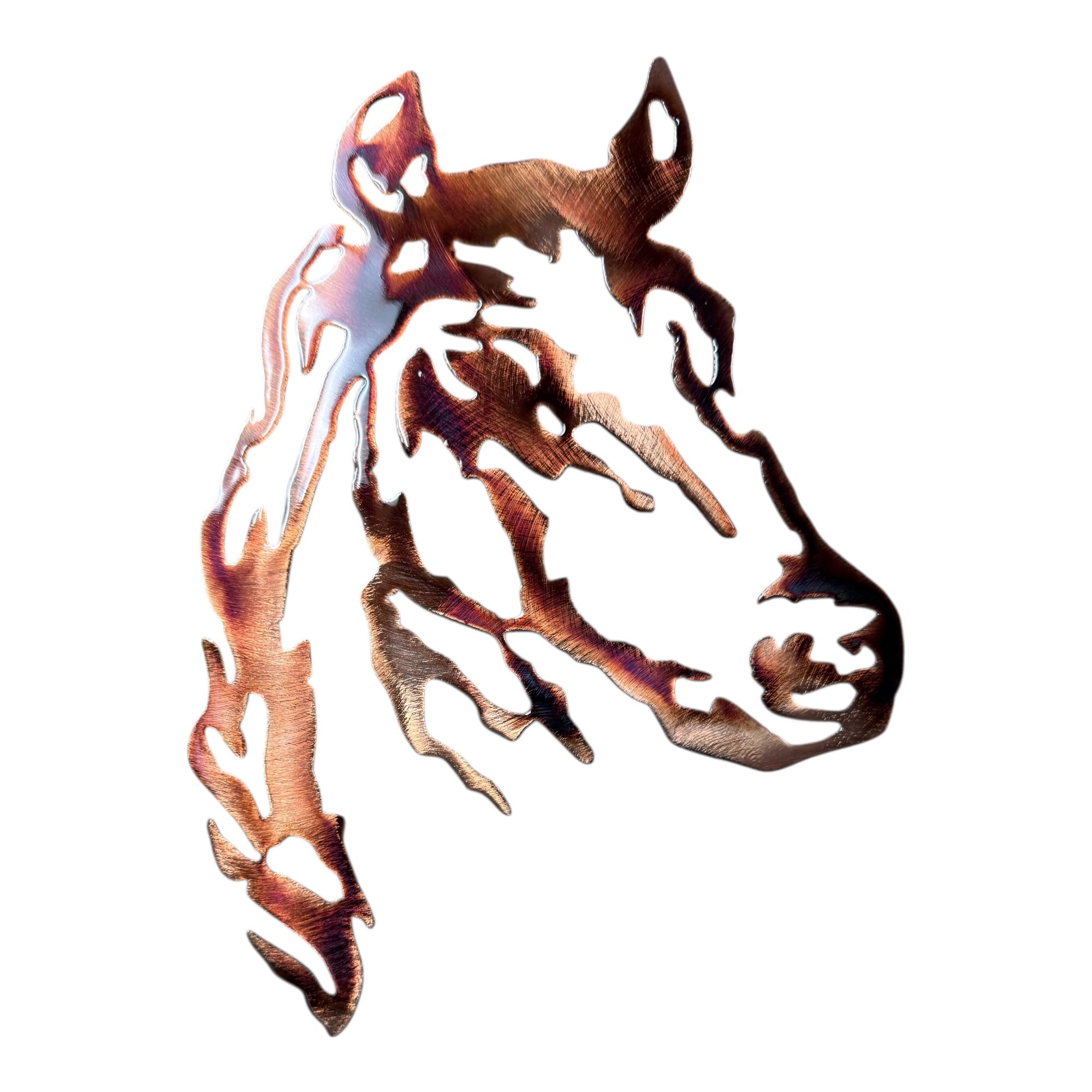 Horse Head Metal Wall Art Western Decor 12 inch tall right facing