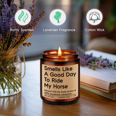 Gift candle for women and men who ride horses