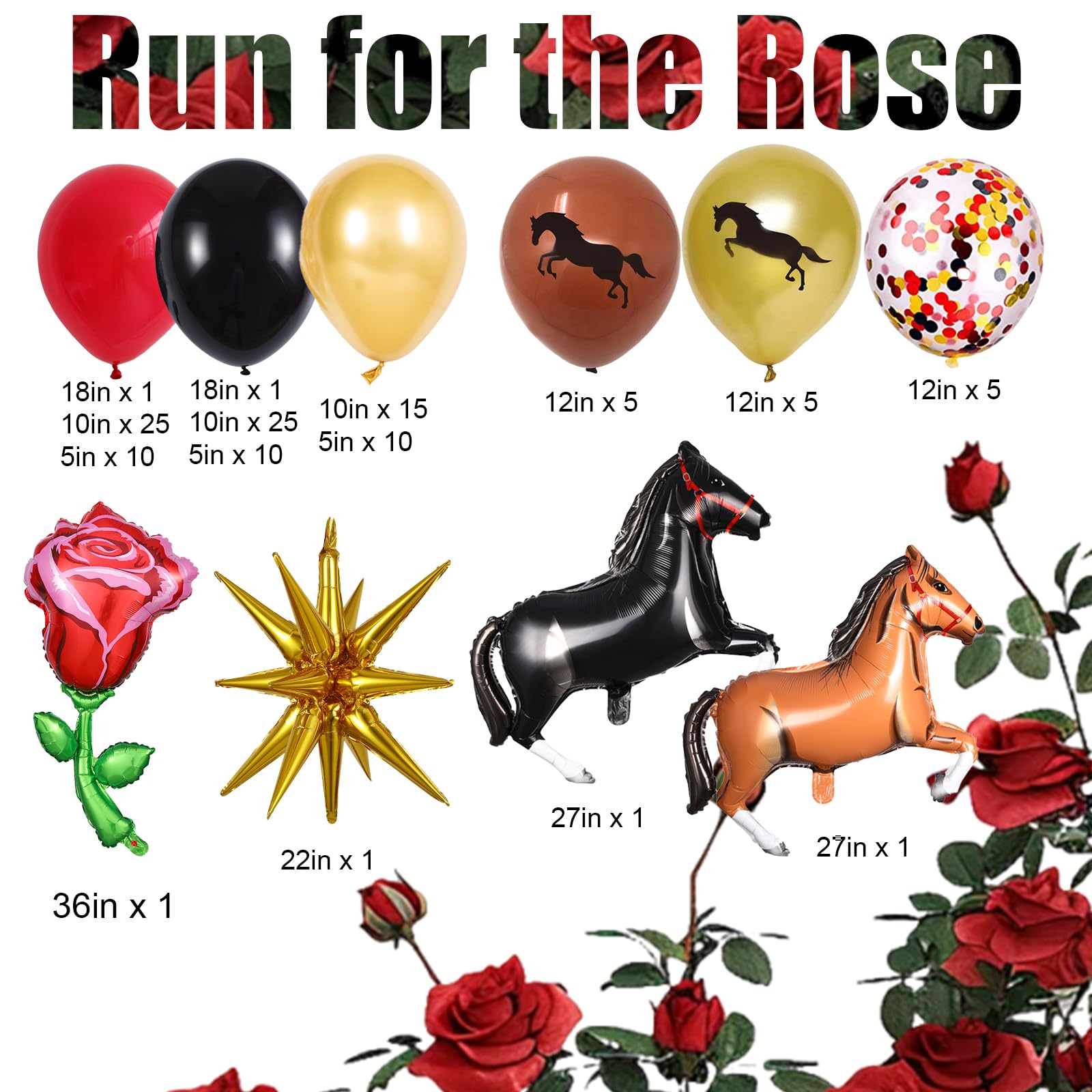 Horse racing balloon arch kit setup example