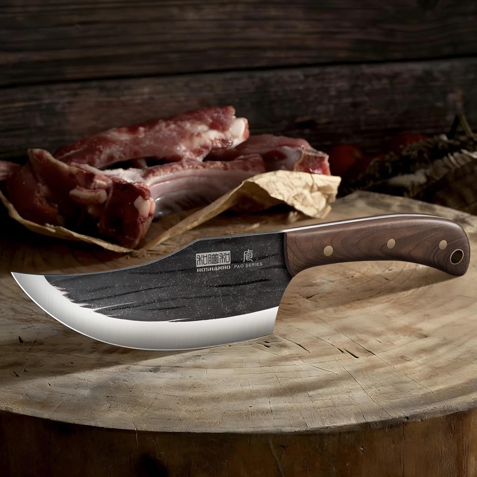 5.5 inch paring knife and wooden knife block components