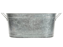 Hosley 18 inch long galvanized oval beverage tub chiller product image