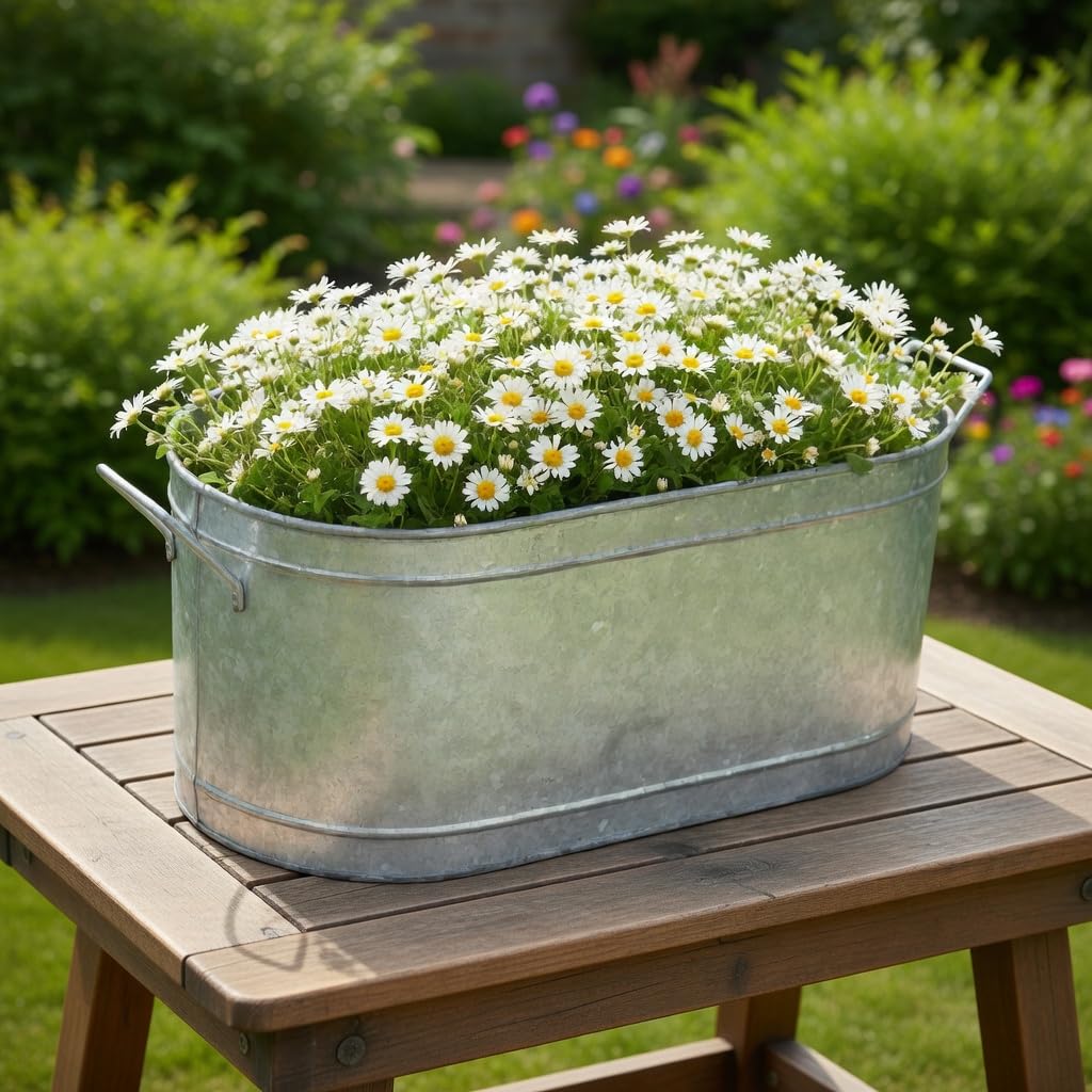 Dry floral arrangements in Hosley oval planter image