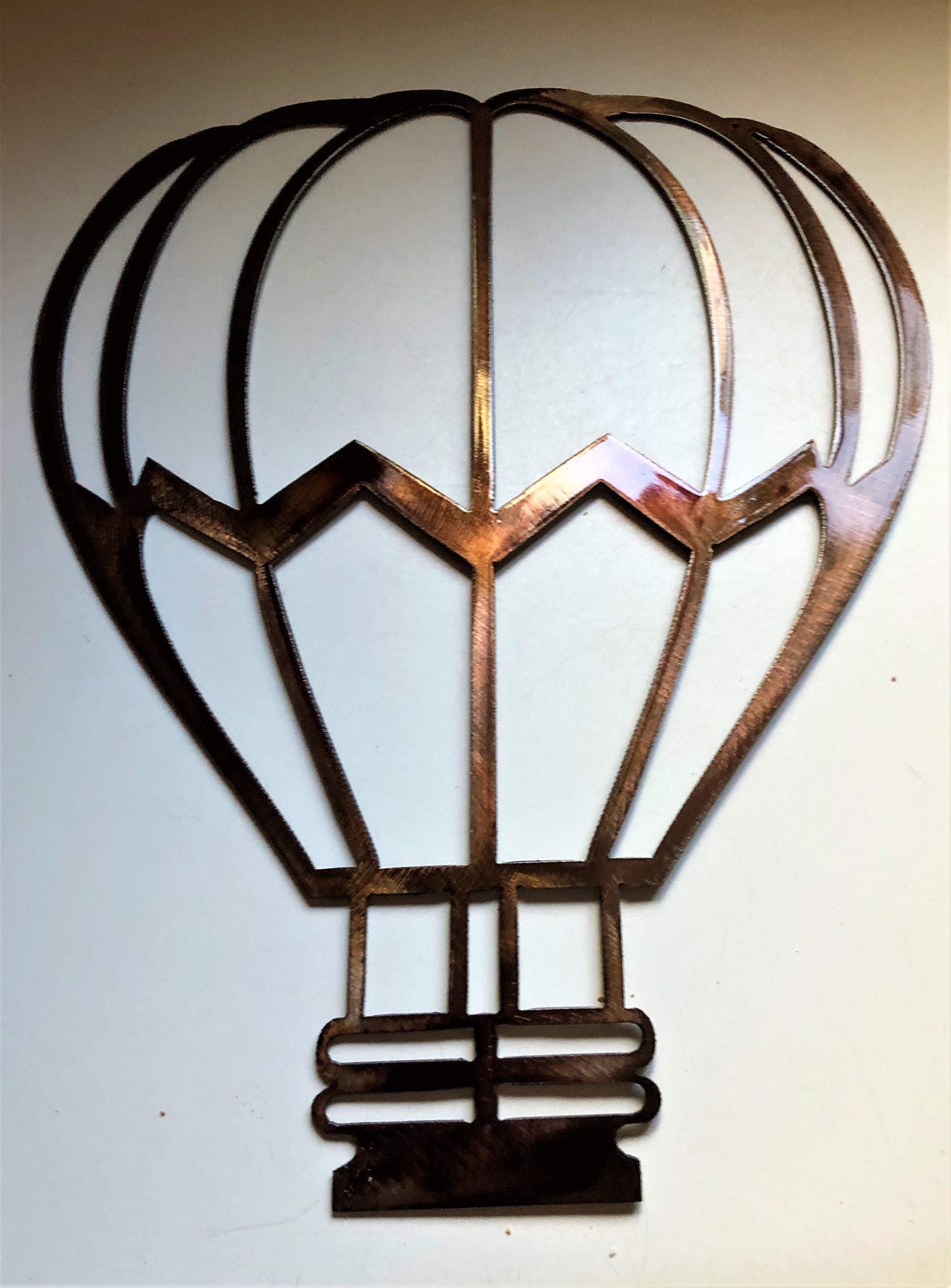 Hot Air Balloon Metal Wall Art Accent 24 or 30 inch tall fuchsia tainted version
