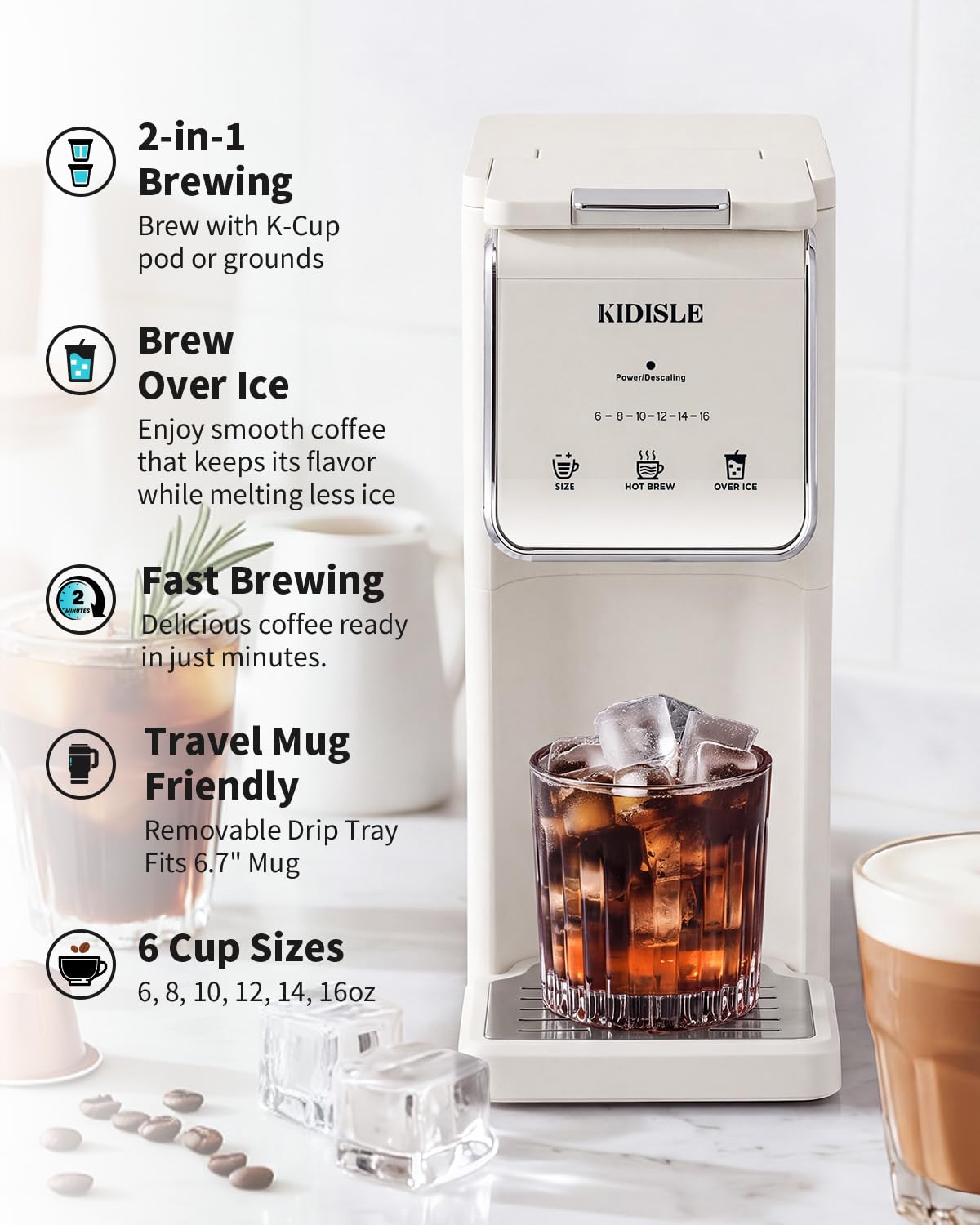hot and iced coffee brewing modes
