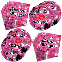 Hot Lips Plates 7 inch pink party plates for girls