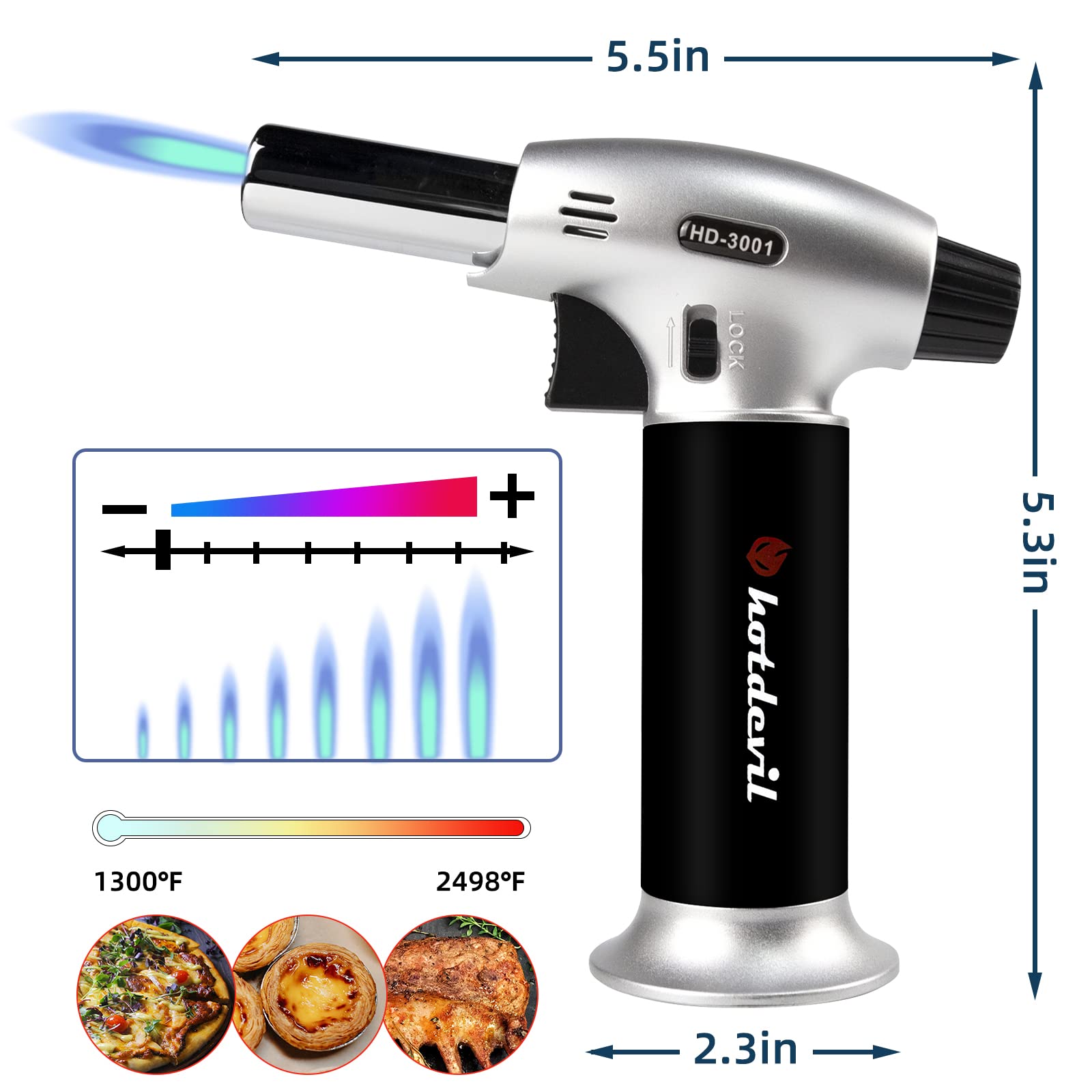 HD-3001 torch piezo ignition adjustable flame