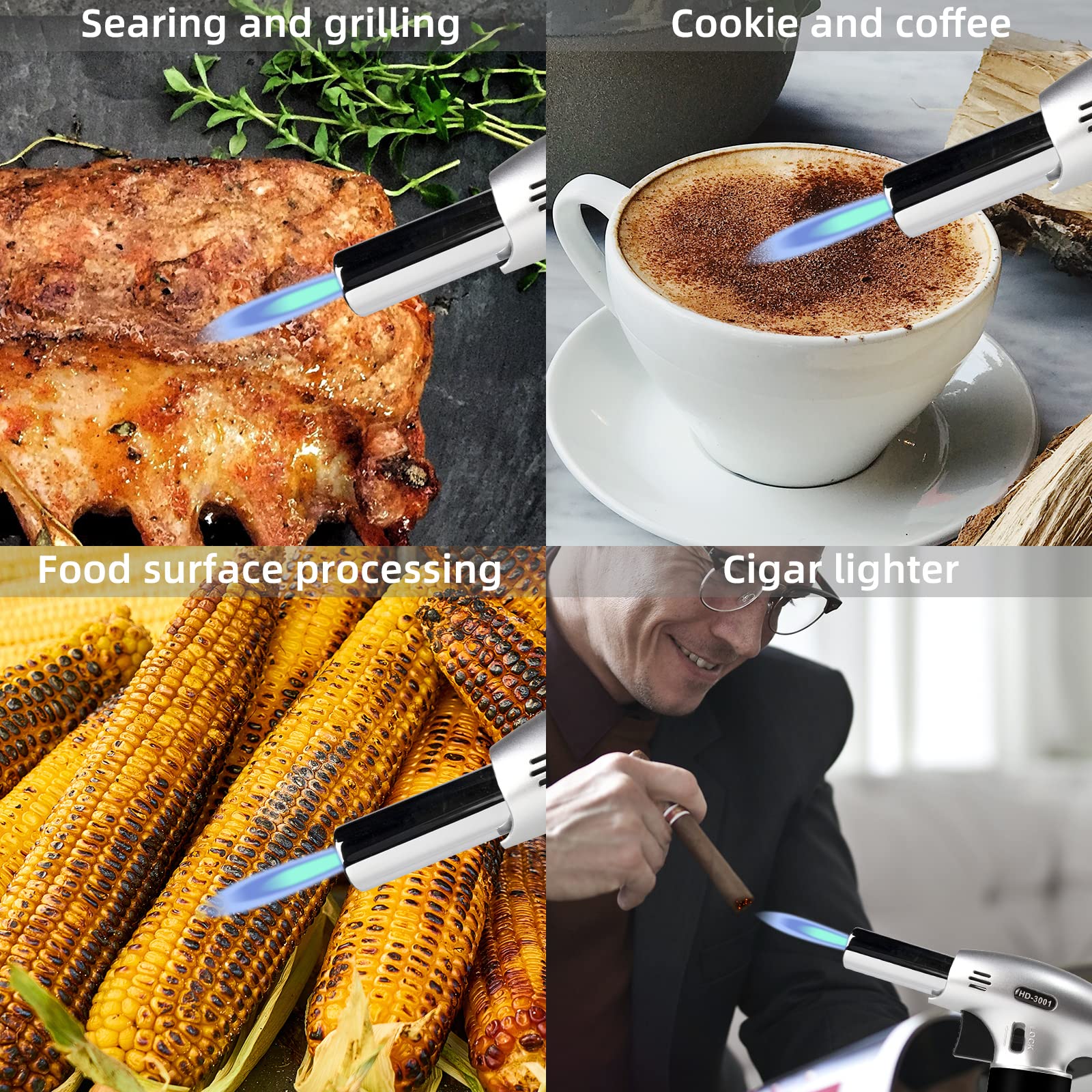 Hotdevil torch compatible with long and short nozzle cartridges adapters