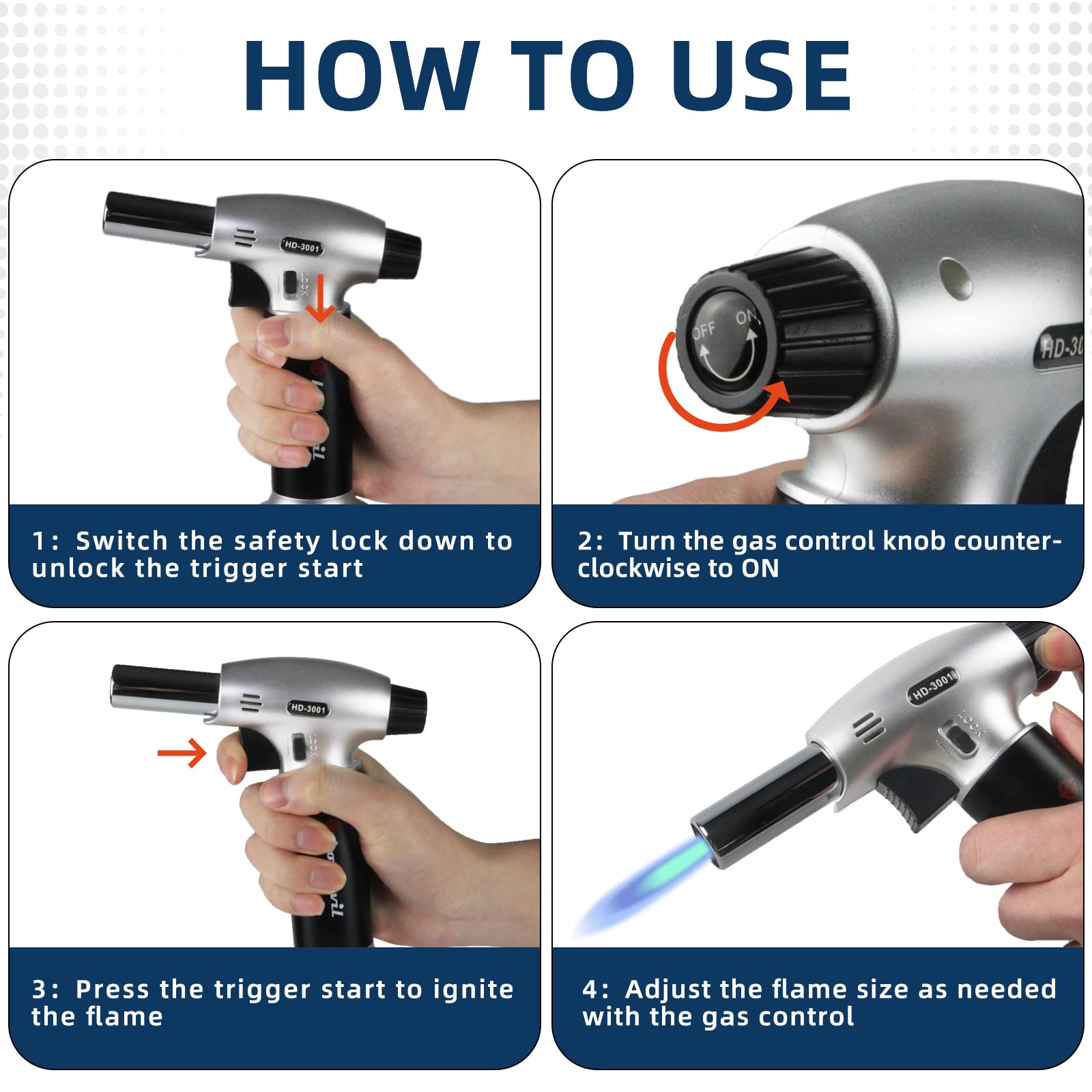 Aircraft grade aluminum Hotdevil torch with wide base stability
