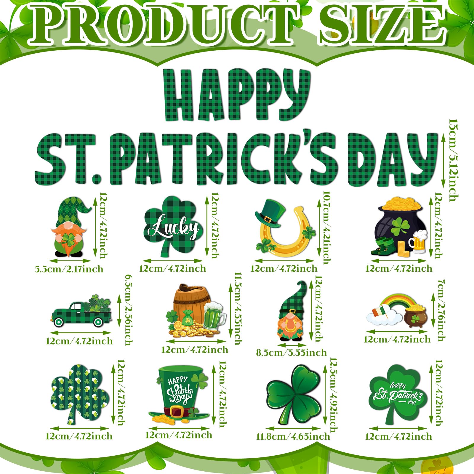 Hoteam St Patrick's Day magnets reusable car refrigerator set