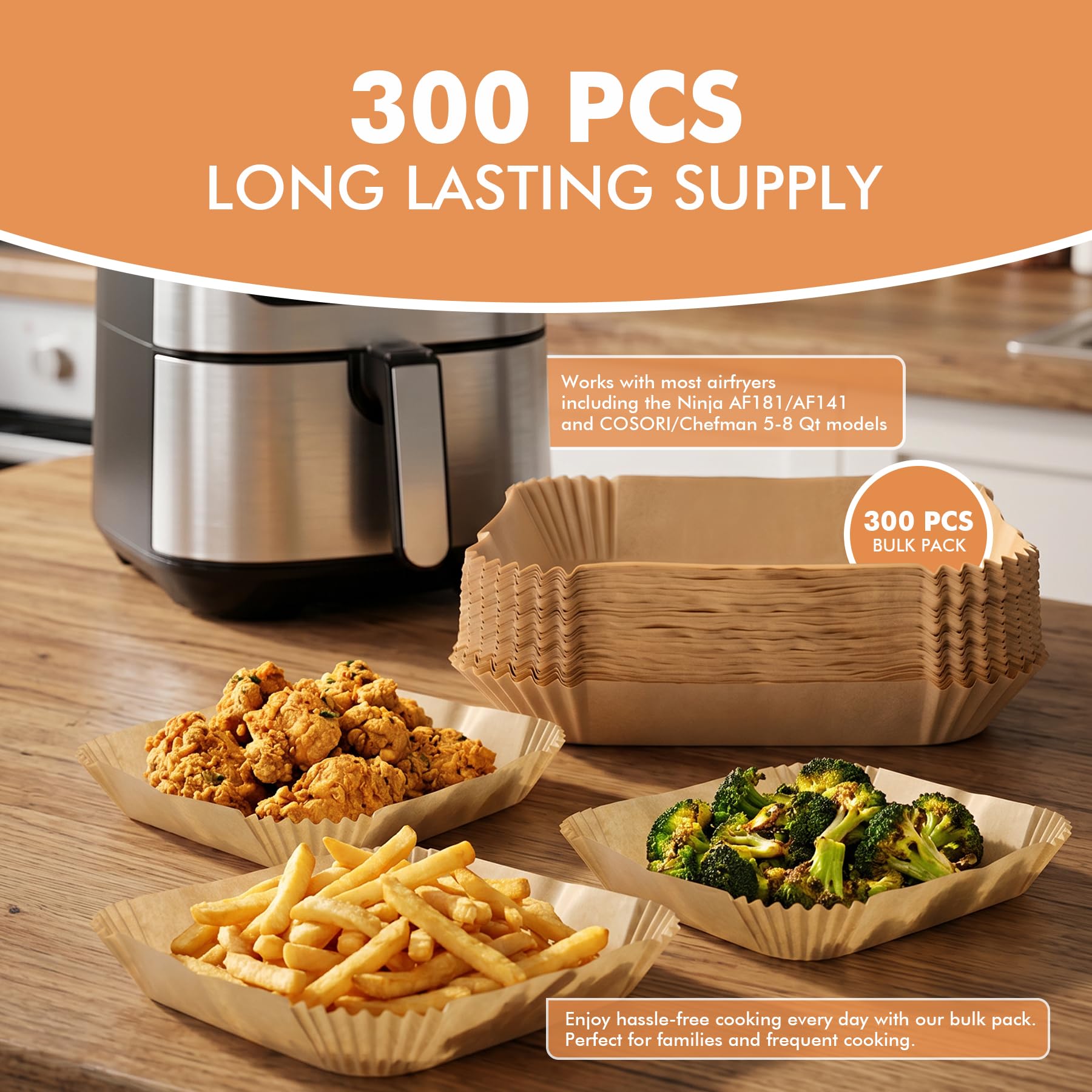 Single-use disposable liners from HOTEC for air fryers