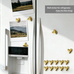 gold heart shaped fridge magnets resin decorative for whiteboard