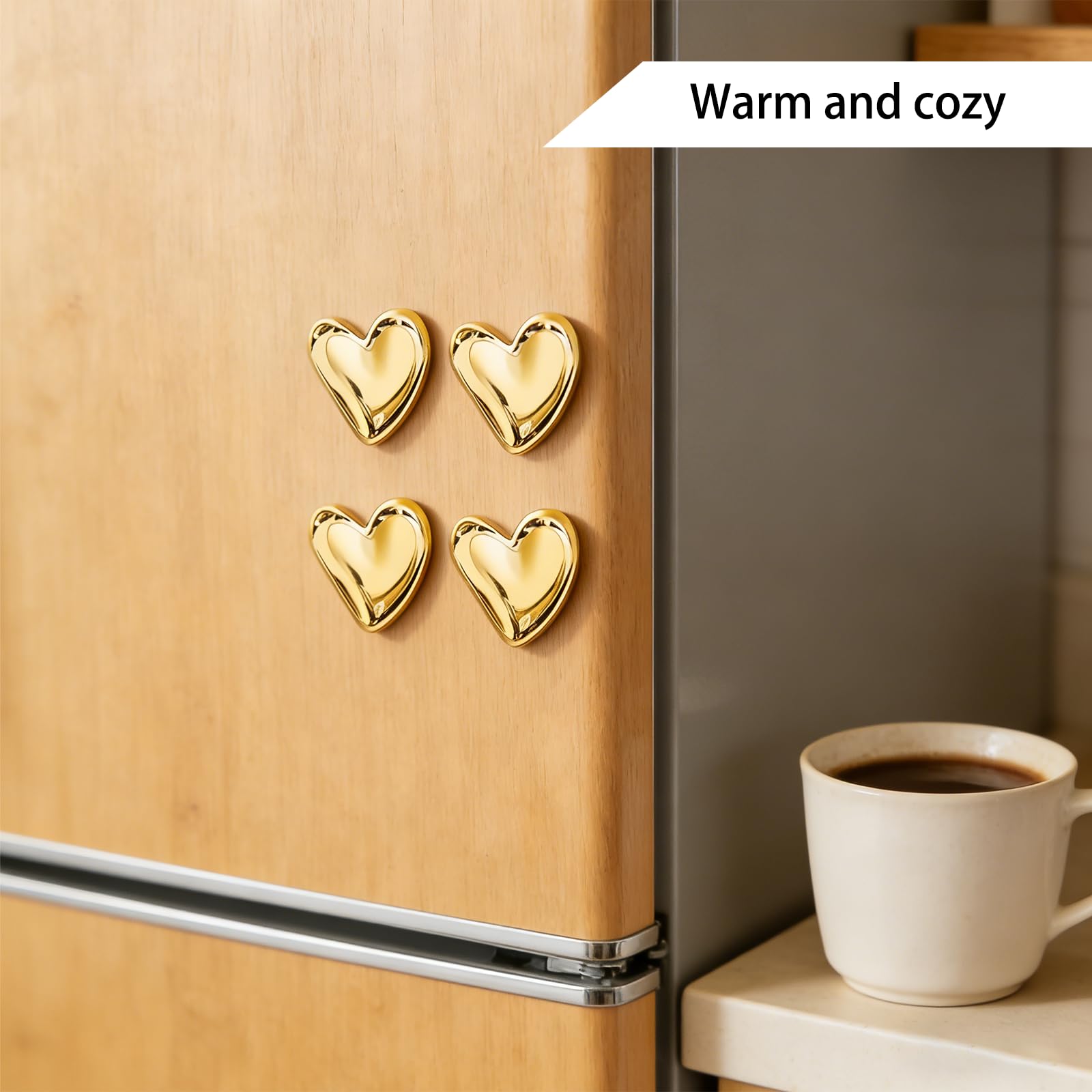 decorative gold heart magnets for home or office