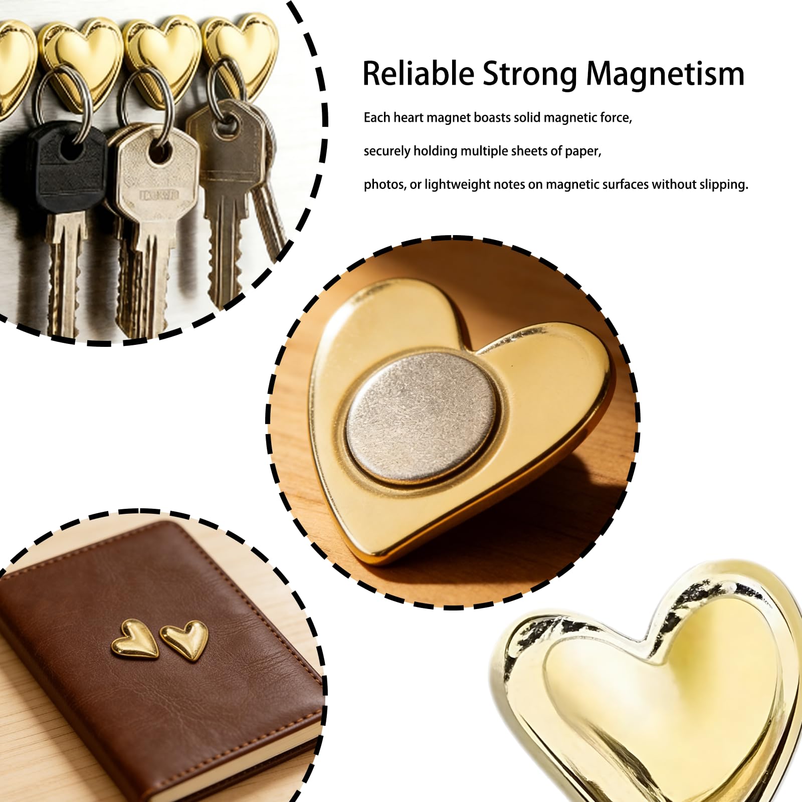 compact 0.79x0.79 inch heart magnets for lockers
