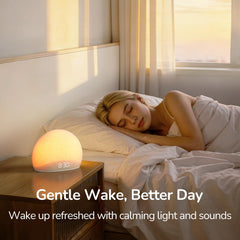 HOUSBAY Sunrise Alarm Clock Radio FM radio and Bluetooth audio in use