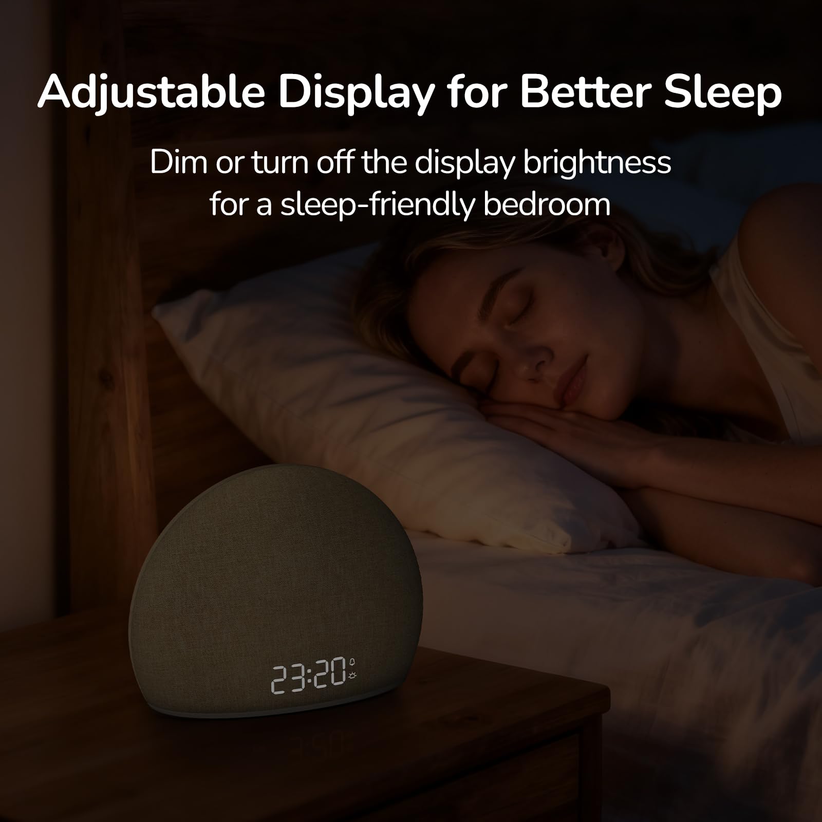 HOUSBAY Sunrise Alarm Clock Radio dimmed display for better sleep