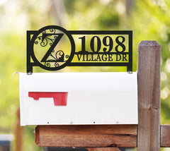 14 gauge steel address plaque with laser cut design
