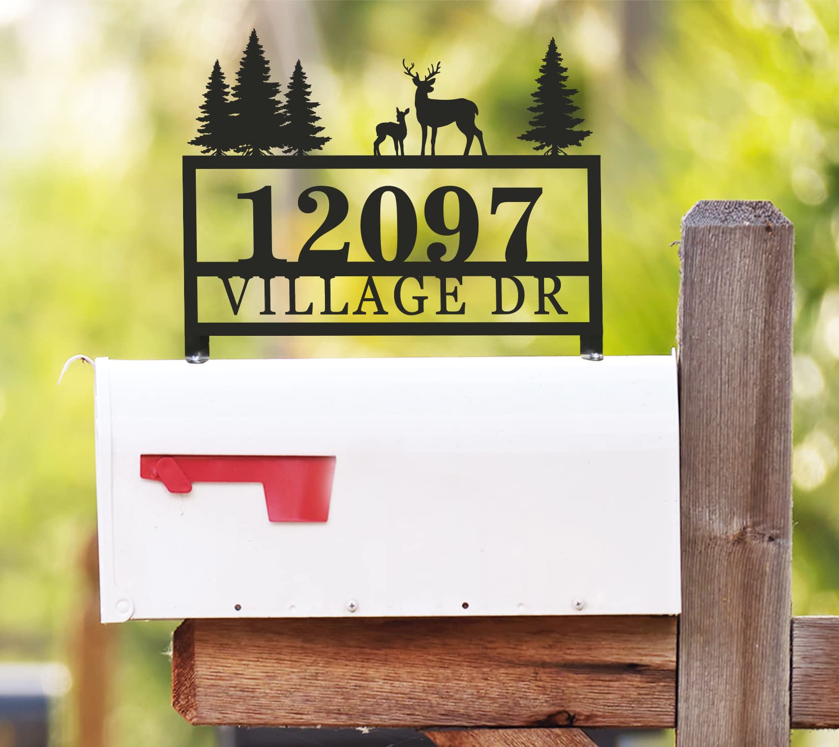 Outdoor 14 gauge steel address sign with powder coat finish