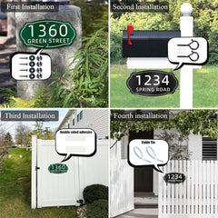 House number plaque for outdoor installation on home exterior