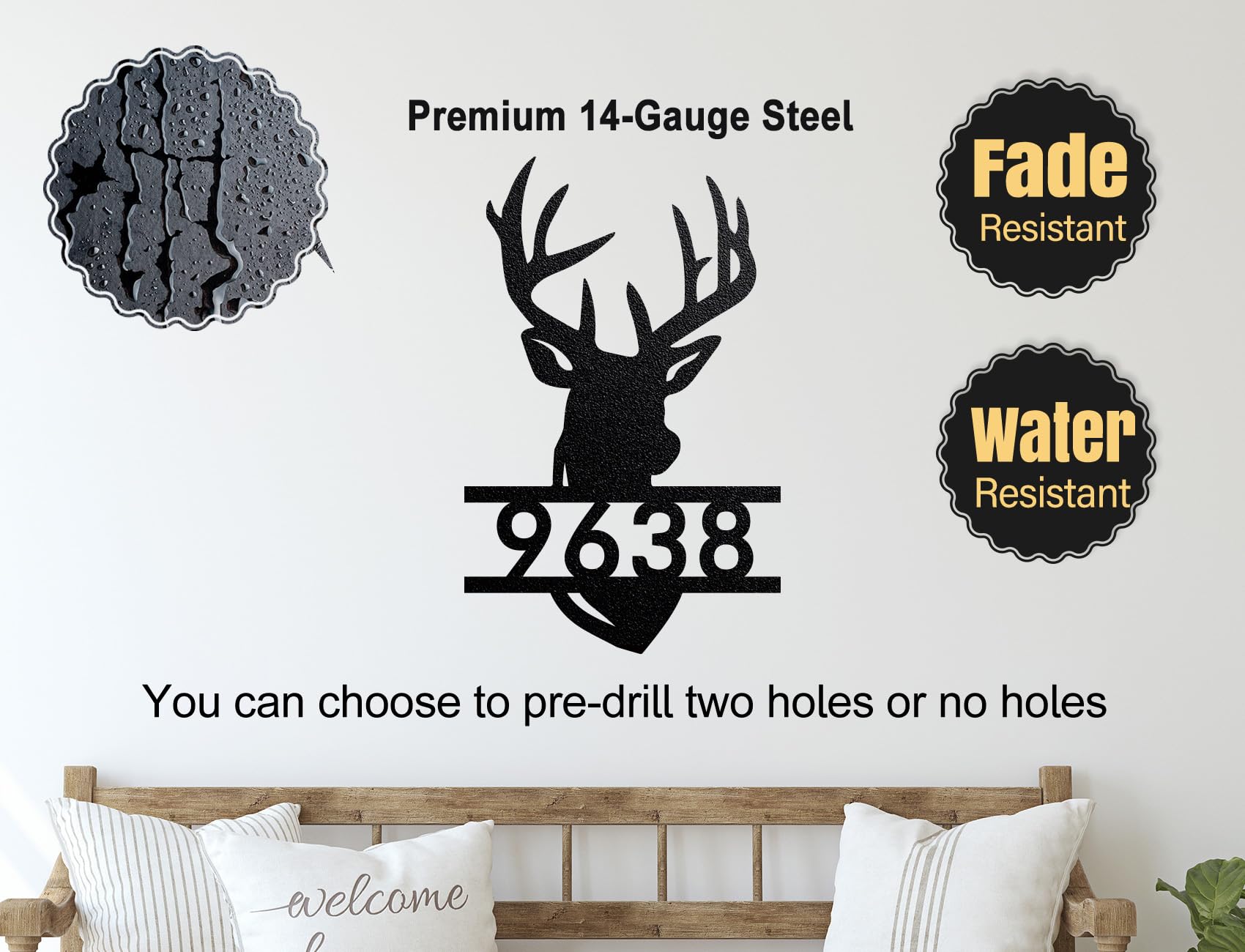 House Number Sign vertical layout exterior decor