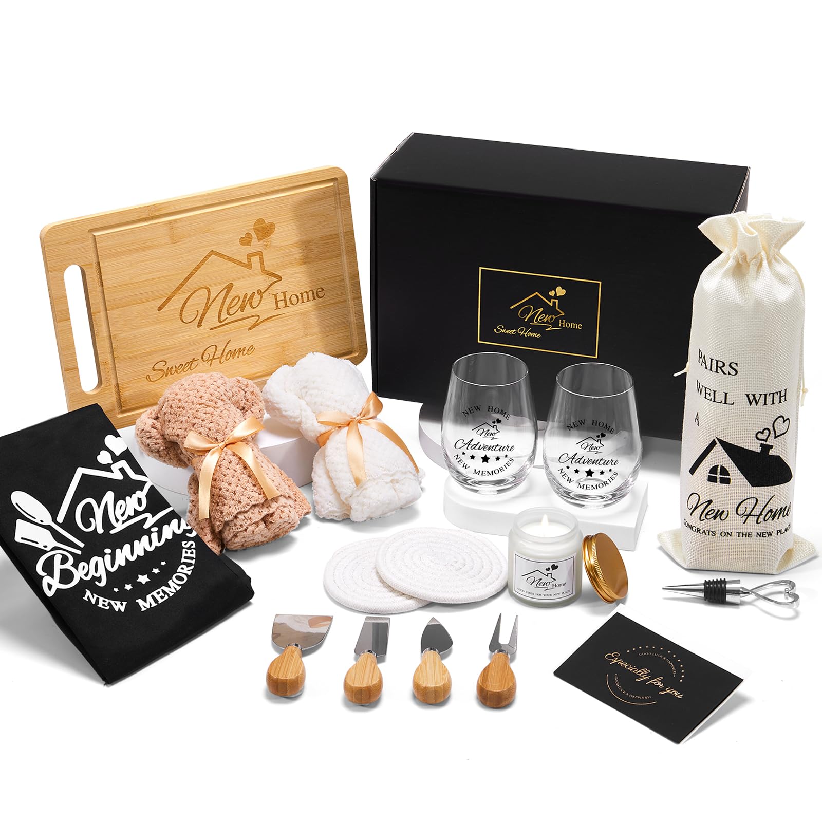 17 piece housewarming gift basket for family and friends
