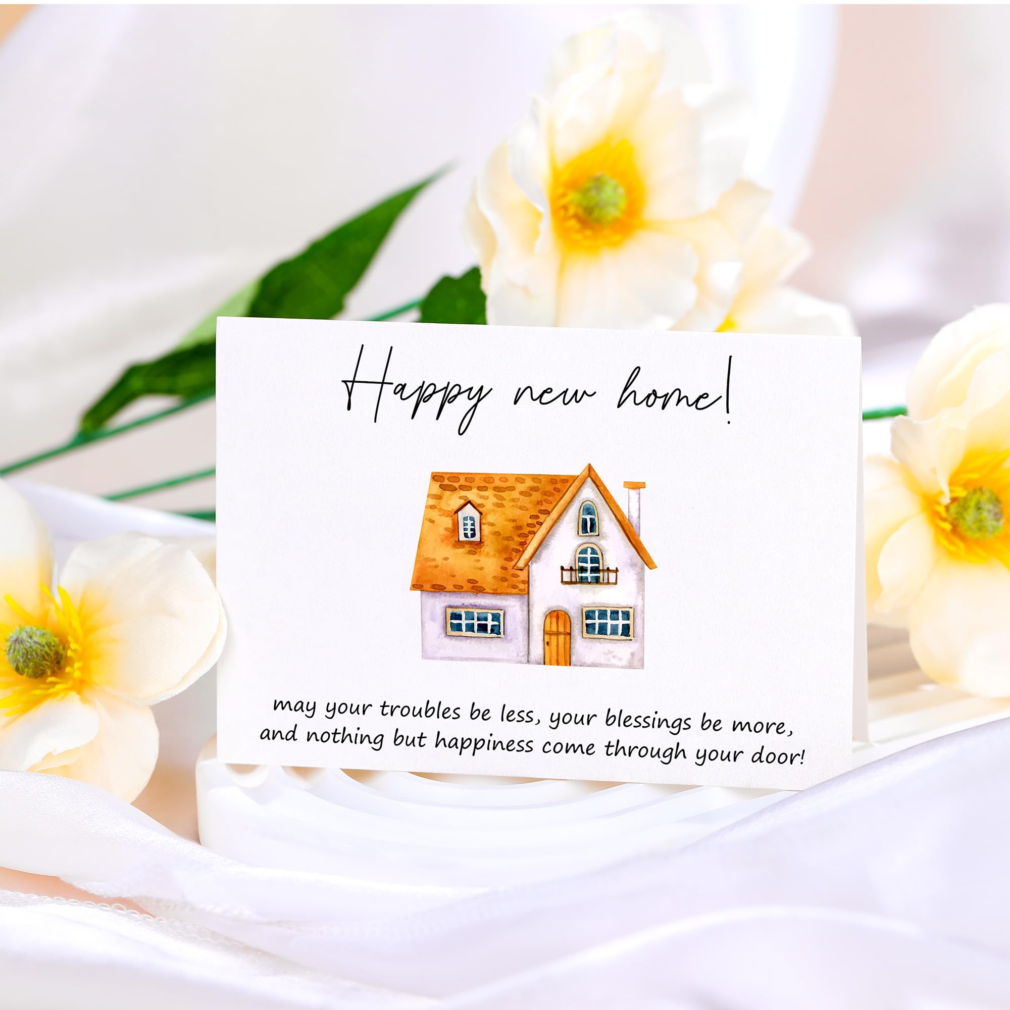 Housewarming card included in the gift basket