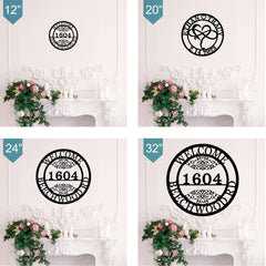 Housewarming metal address plaque for new home exterior