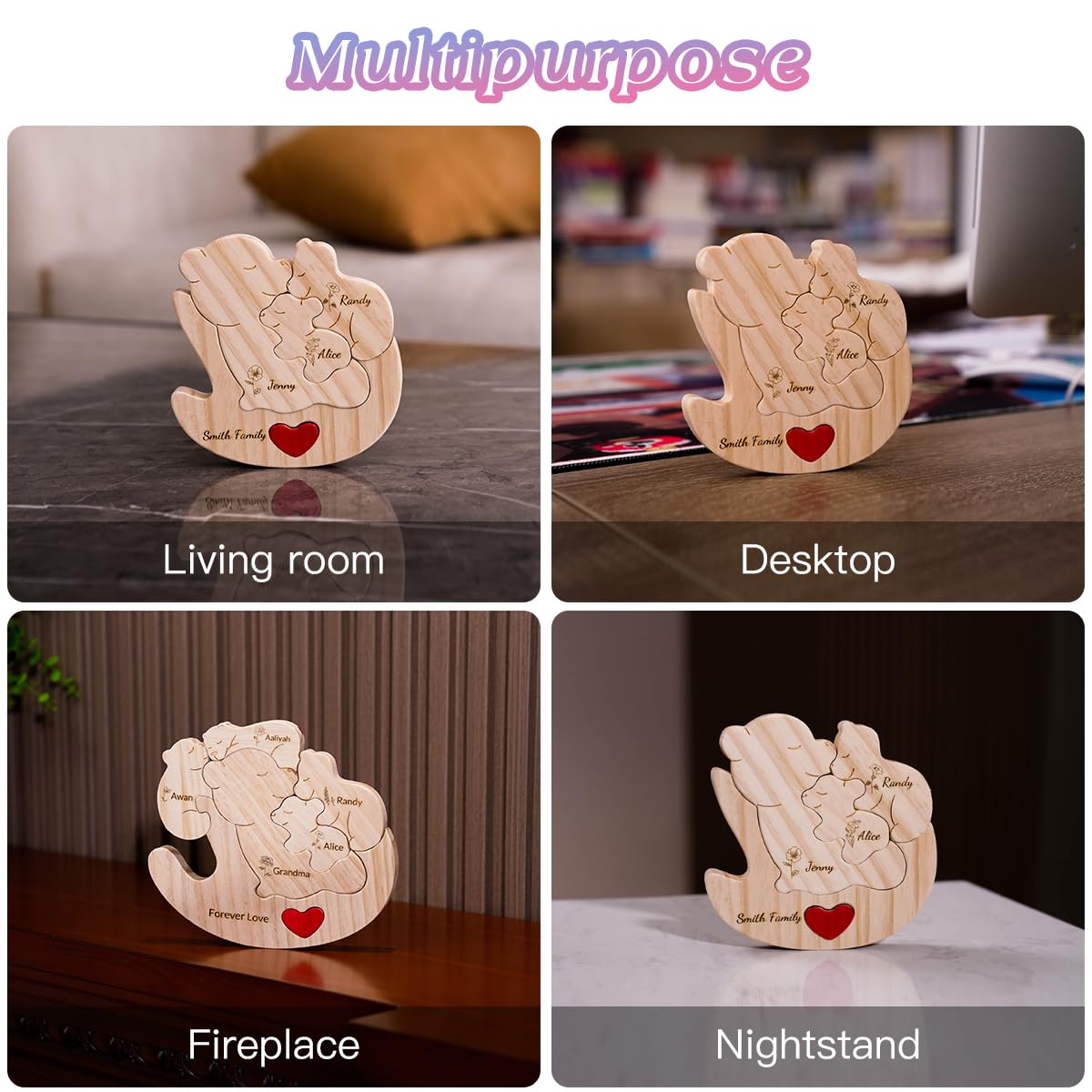 Housewarming pine bear puzzle decor