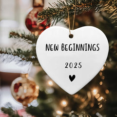 Blue gift box packaging for Beginnings 2025 Ornament