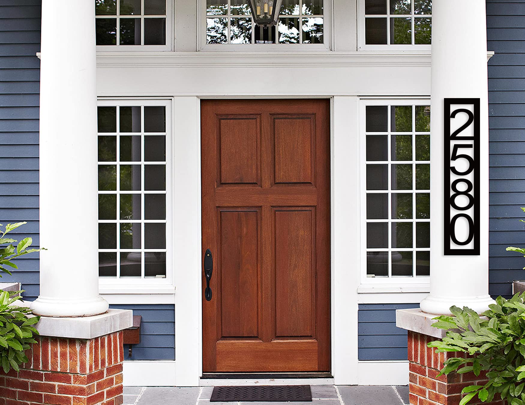 Housewarming gift concept with vertical address numbers
