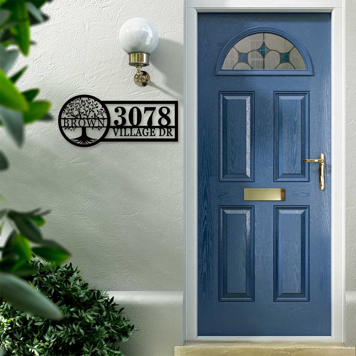 Indoor and outdoor display ready address sign with screws