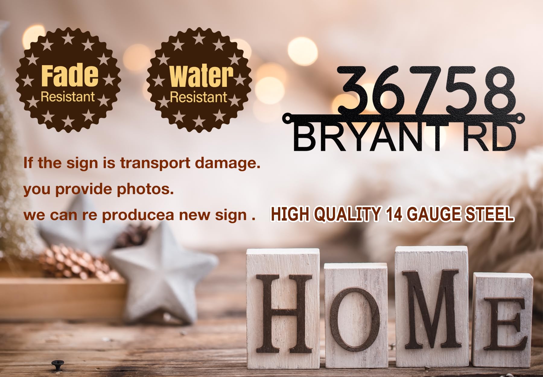 Housewarming present custom address sign gift idea