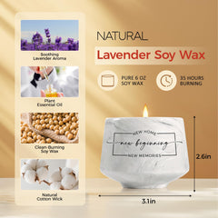 35 hour burn candle marble ceramic jar