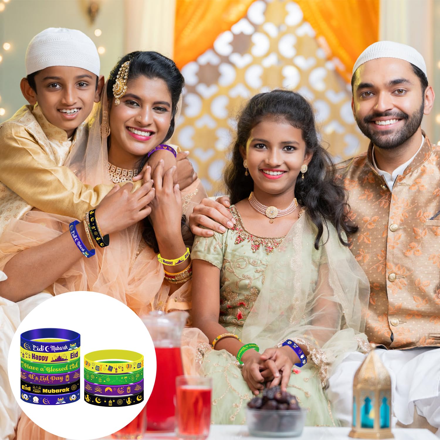 HOWAF 35pcs Eid Mubarak bracelet set