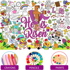 Large Easter coloring banner for kids 118x84cm