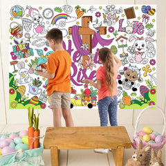 Religious Easter themed coloring poster by HOWAF