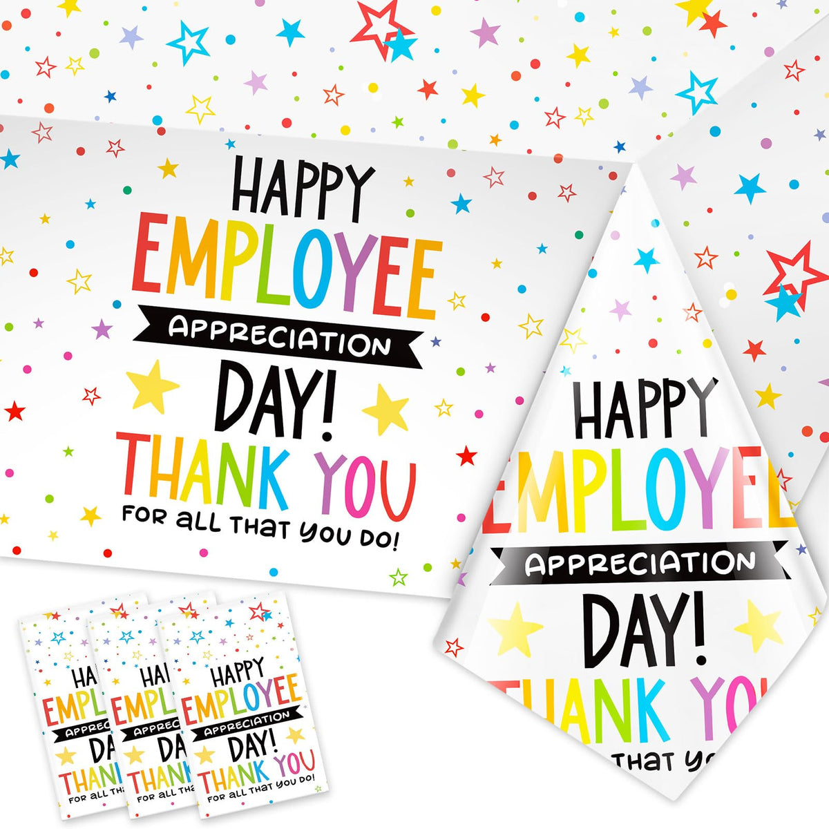 HOWAF employee appreciation day tablecloths set of 3 colorful