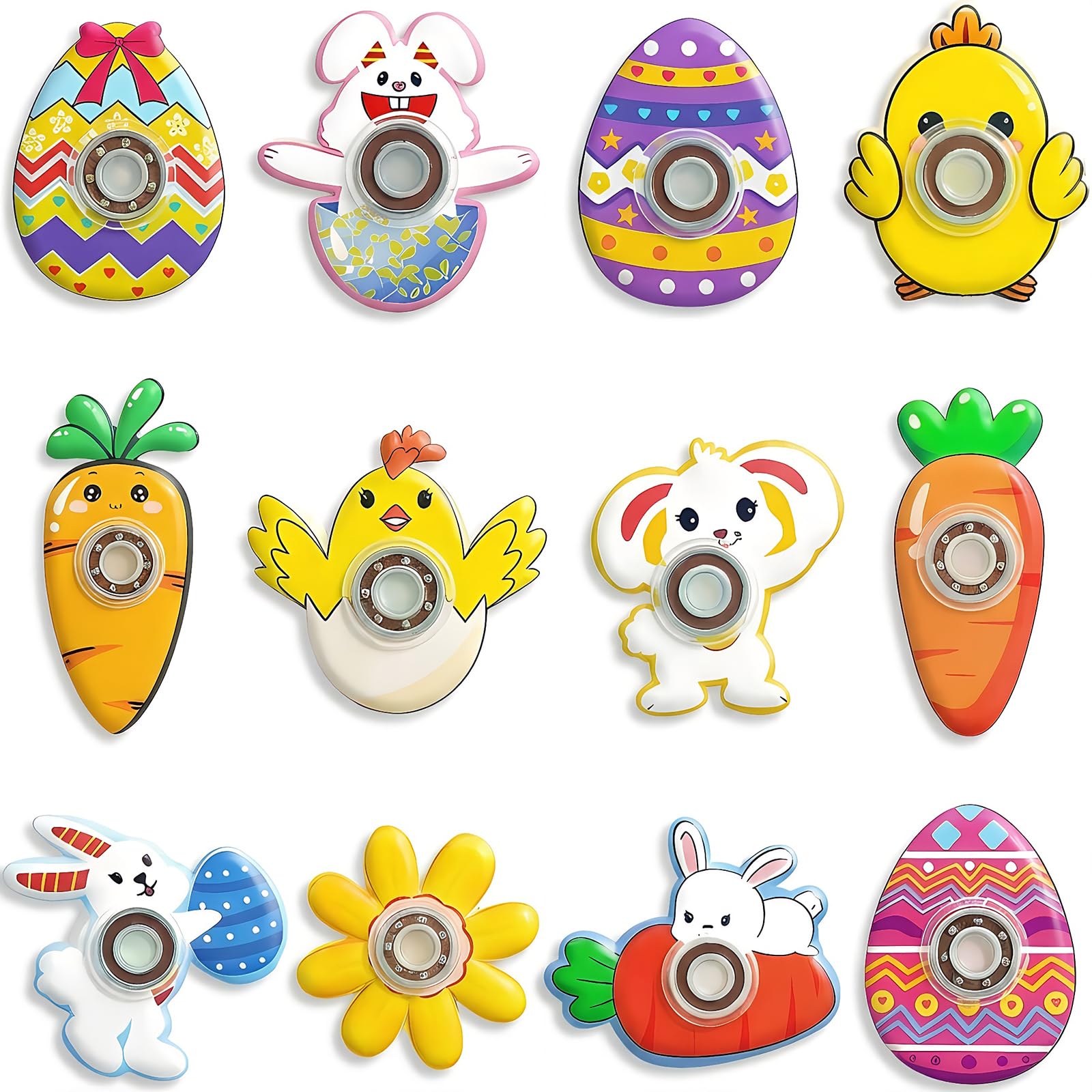 Howzcci Easter fidget spinners 12 pack design 1.5 inch