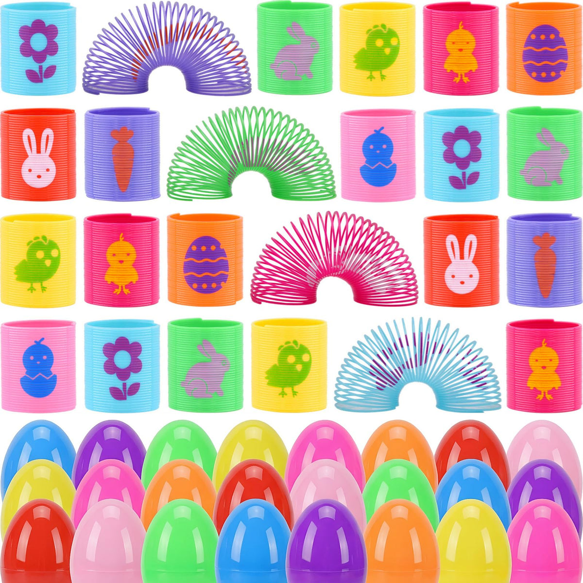 Howzcci Easter mini coil springs toys 24 pcs Easter eggs product image